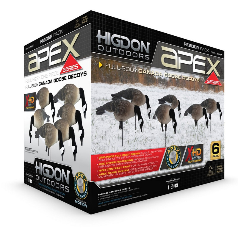 Higdon APEX Full Size Full Body TruFeeder Canada Goose Decoys - 6 Pack
